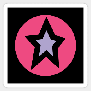 Small Lavender Star Pink Circle Graphic Sticker